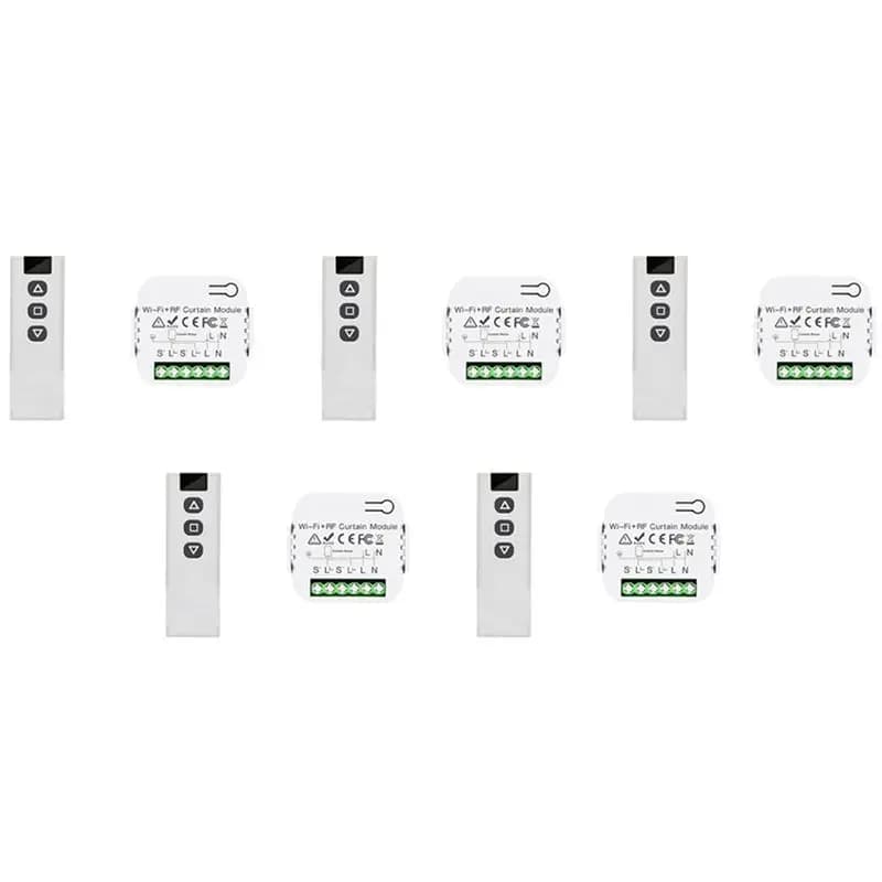 LLCS-5X Tuya Smart Life Wifi 433Mhz Blind Curtain Switch With RF Remote For Electric Roller Shutter Control, 1RC 1RE