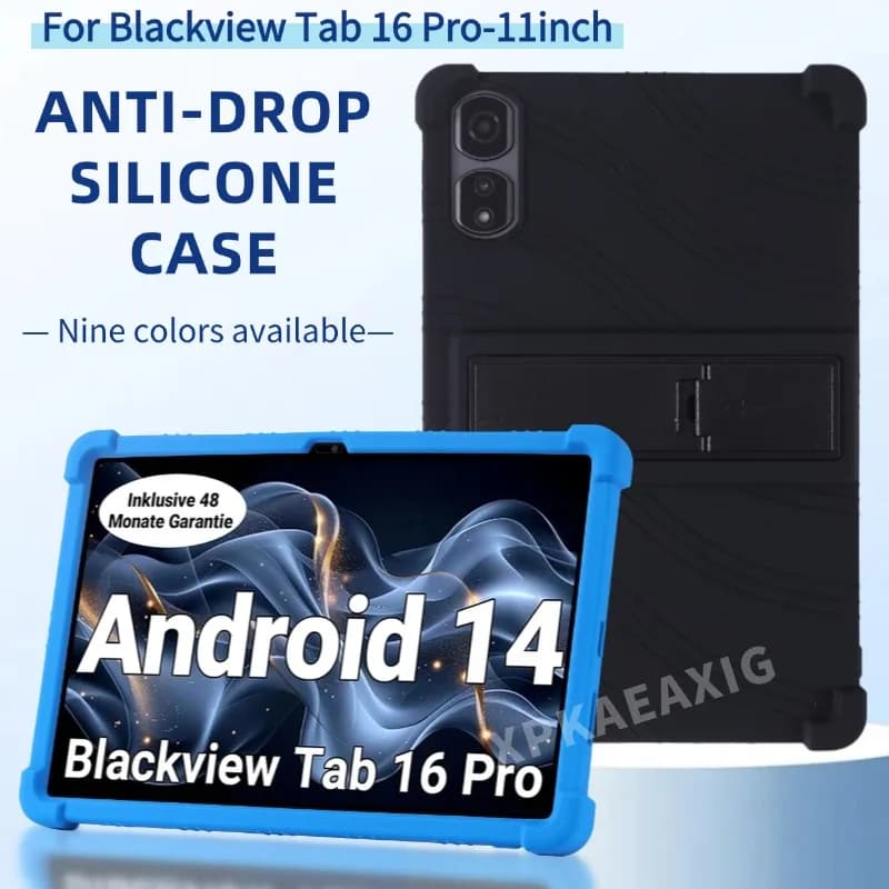 Per Blackview Tab 16 Pro Tablet 11 '' Custodia morbida in silicone Addensare angolo Android 14 T616 Cover antiurto Funda antiscivolo Coque