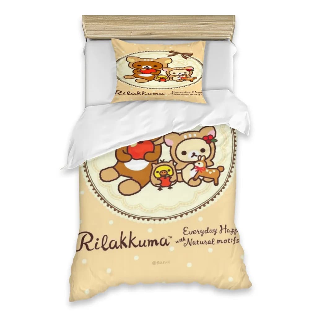 Rilakkuma Set lenzuola piumino copripiumino piumini biancheria da letto singola