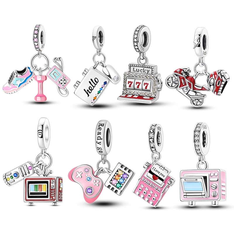 Original Oven Headphones Electronic Theme Pendant 925 Silver Charms Bead Fit 3mm Original Bracelet Womens DIY Fine Jewelry Gifts