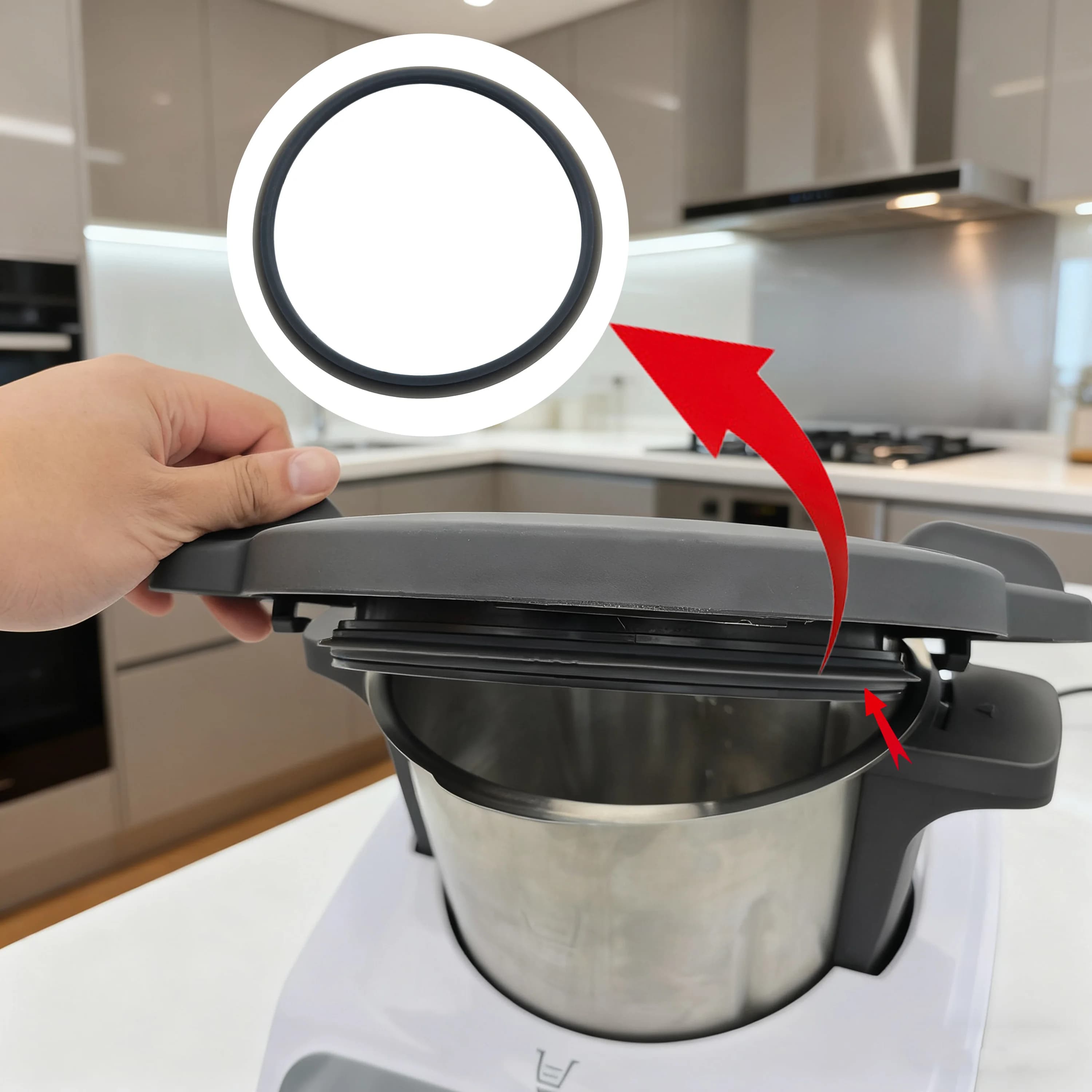 Replacement Sealing Ring Gasket for Monsieur Cuisine Connect & Edition Plus, Leak-Proof Silicone Seal for Blender Tight Fit