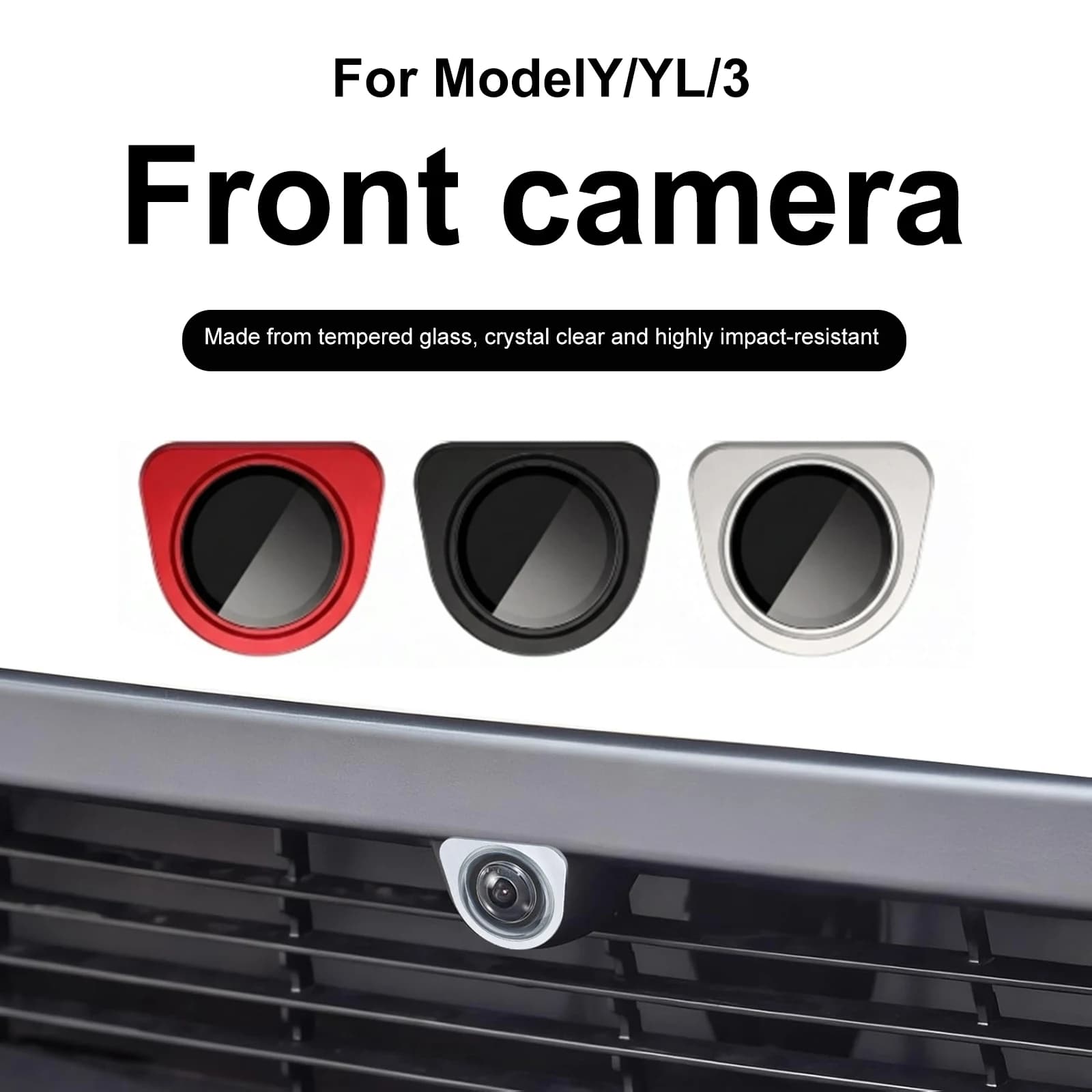 Protezione per Lente Telecamera Anteriore in Vetro Temperato Antigraffio per Tesla Model Y Model 3 2025-2026 Model YL