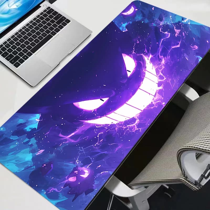 Tappetino per mouse Pokemon Pikachu Gengar, tappetino per scrivania XXL per PC, tappetino per ufficio, tappetino per tastiera, accessori per giochi, mousepad