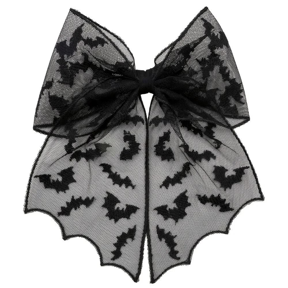 Creative Star Spider Web Hair Clip Spring Clip Gothic Bat Head Veil Black Elegant Halloween Hairpin Wedding