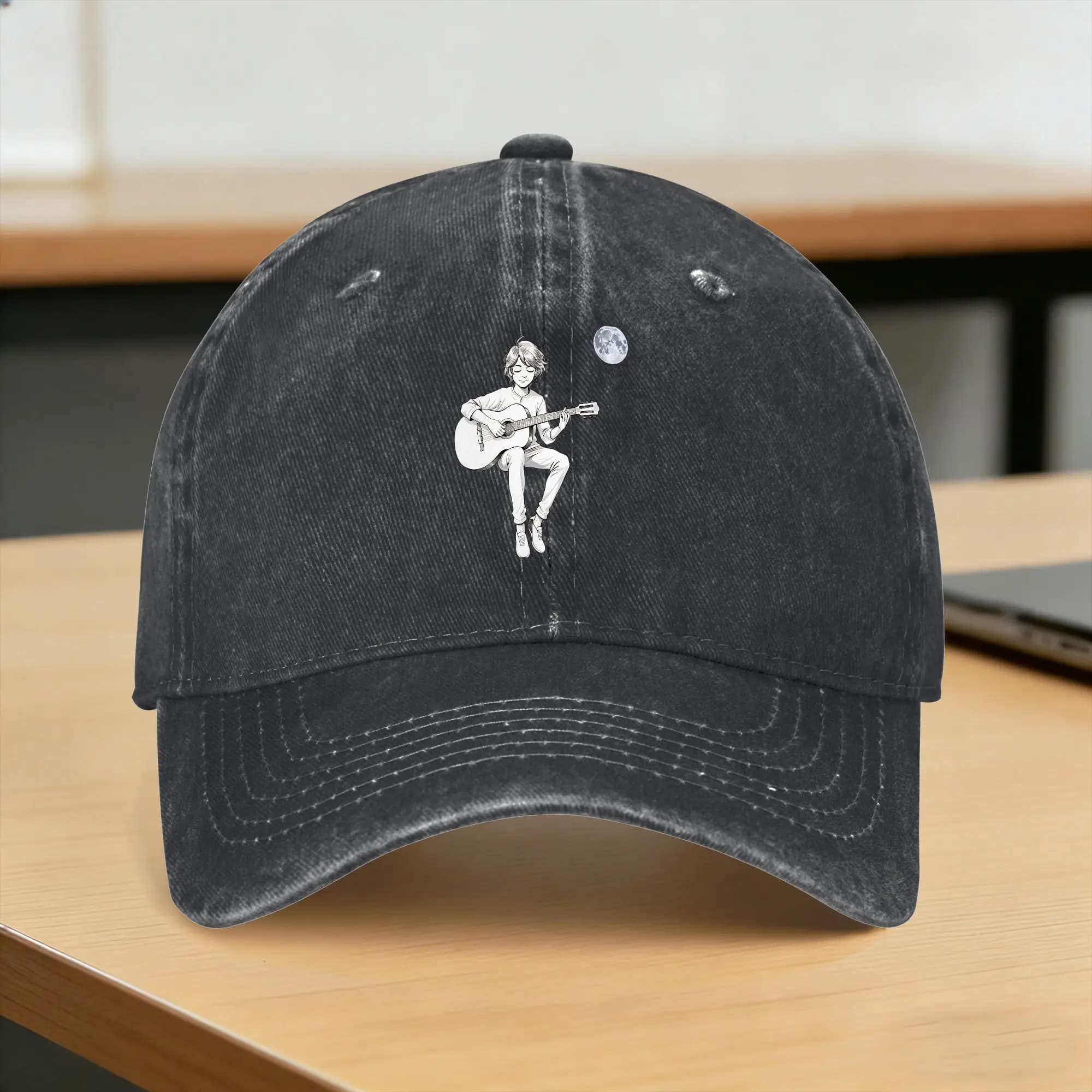Cappellino da baseball estivo con stampa artistica 'Talking To The Moon', effetto lavato, stile Hip Hop, unisex, streetwear, per escursionismo e pesca, in promozione