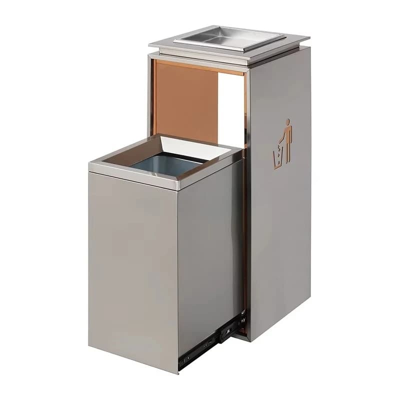 Secchio decorativo per stoccaggio rifiuti con bidone per compost rettangolare in silicone di buona vendita con coperchio