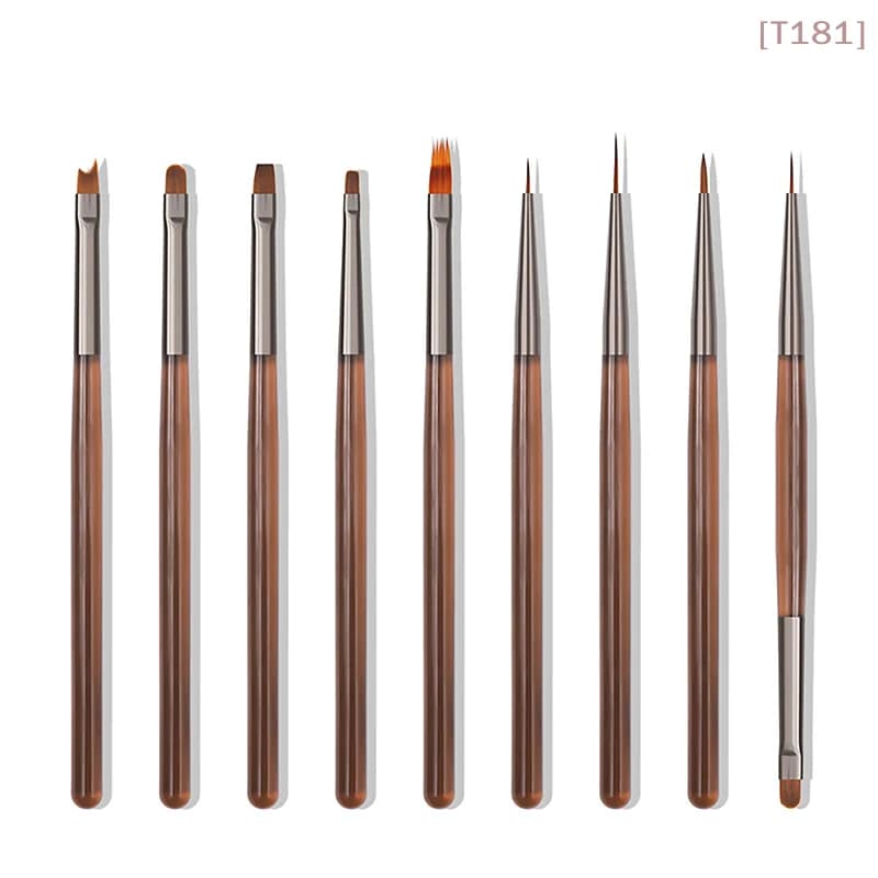 Pennello per Nail Art, Pennello per Disegni a Strisce, Pennello per Pittura Acrilica, Gel UV, Estensione Unghie, Penna per Intaglio, Strumento Fai-da-Te per Manicure