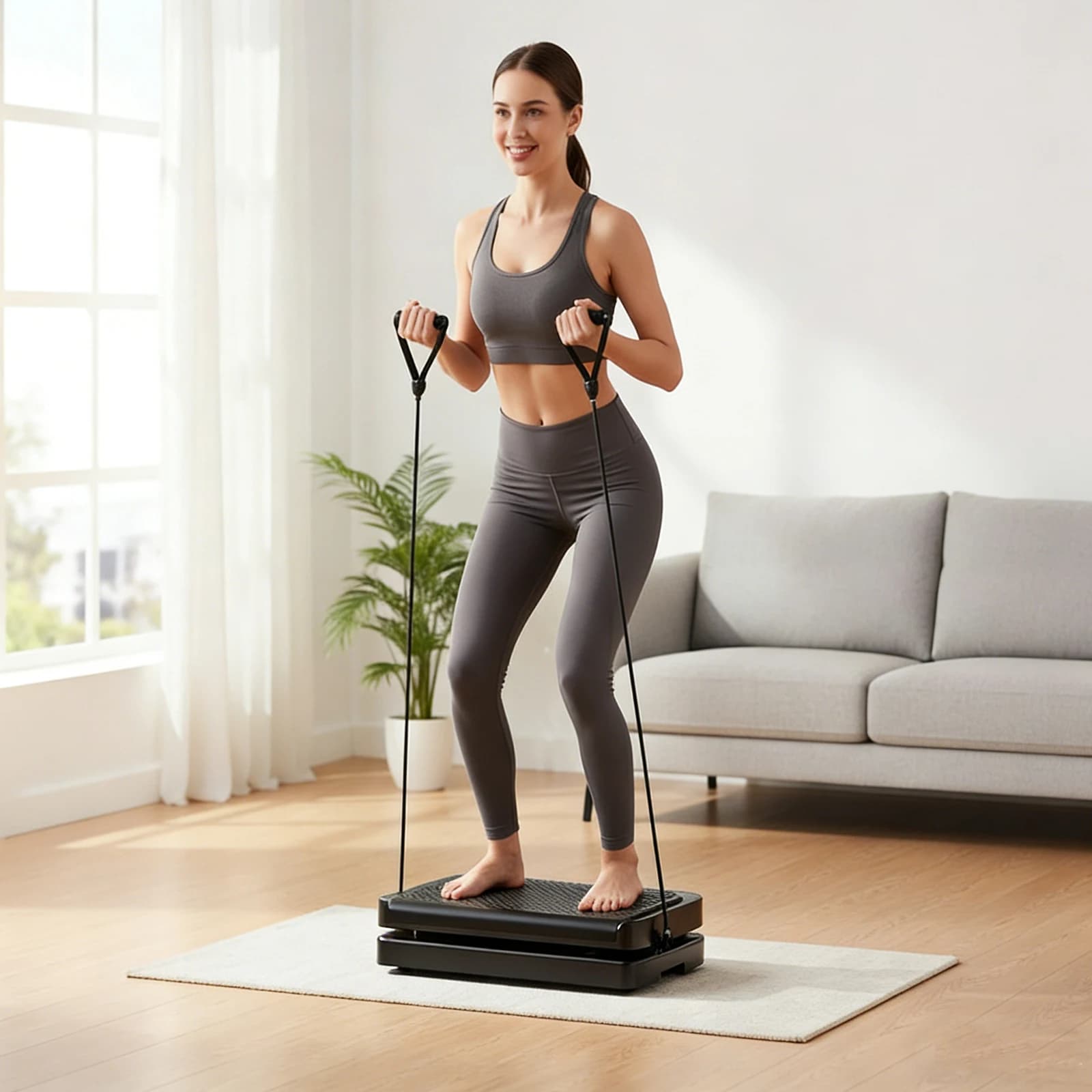Fitness Fat Slimming Machine with Vibration Rope Exercise Plate RC Vibration For All Body Fitness Platform Weight Loss and Modeling