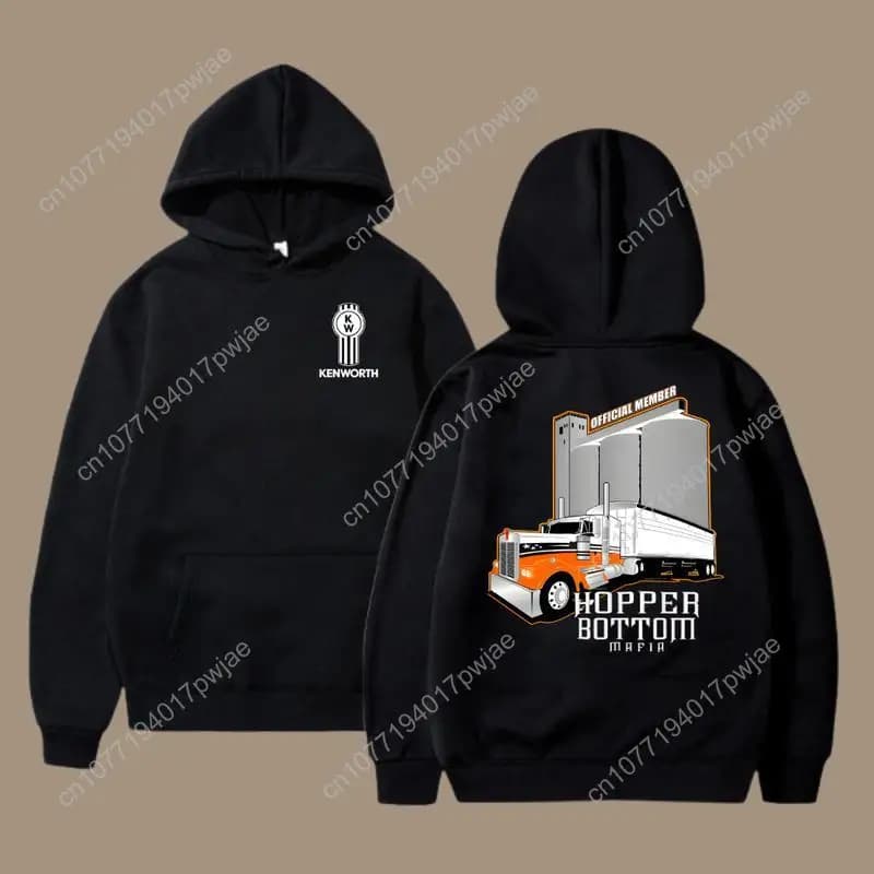 Felpa con cappuccio Kenworth Hopper Bottom Mafia, Felpa con cappuccio per camionisti, Felpa da camionista Grain Hauler, Pullover Vintage Farm Crew