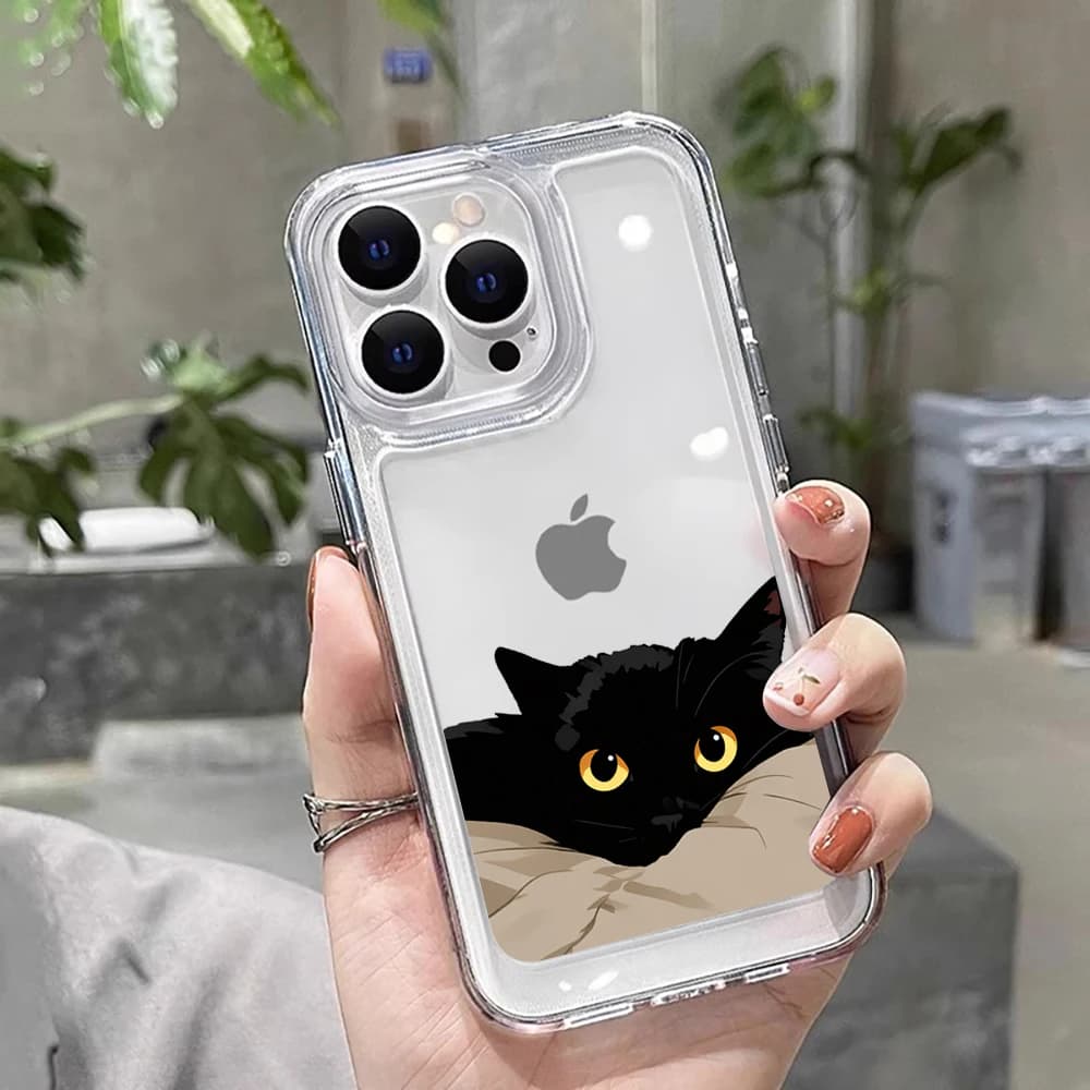 Gatto nero Divertente Coppia Cassa Del Telefono di Modo Per Redmi 12 13C 14C 15C 5G 13 14 Per Xiaomi Redmi Nota 14 13 12 11 10 Pro 4G Fundas