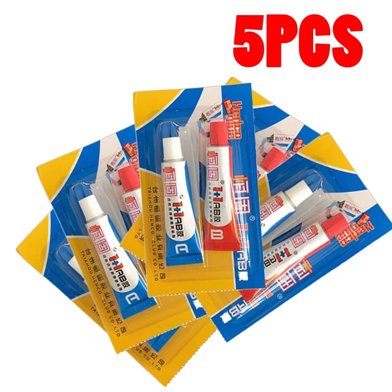 1/5 pz Colla AB per Strutture Pesanti, Adesivo Acrilico per Ornamenti, Colla Epossidica AB per Metallo e Plastica HYun, Produttore