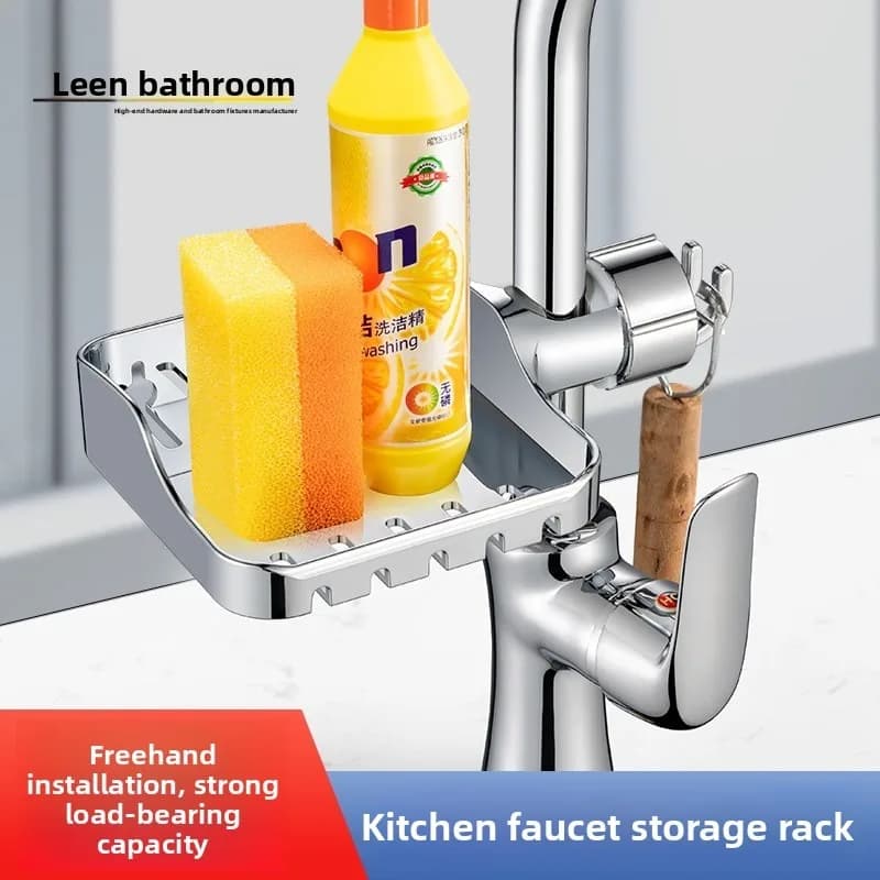 Portaoggetti da cucina in acciaio inox, porta spugne, scolapiatti, cestello sospeso per la casa e la cucina
