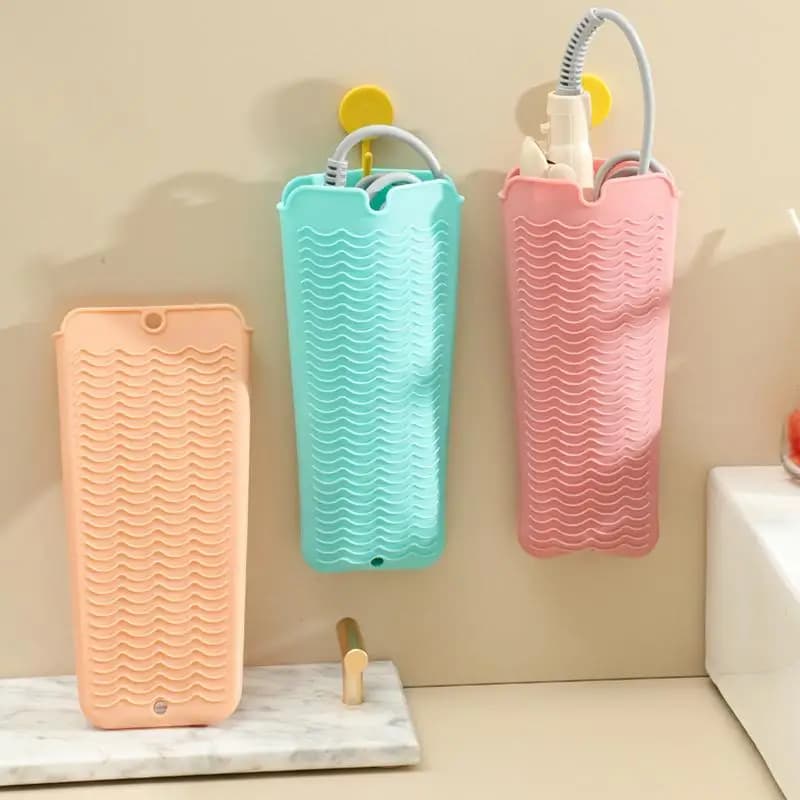 New Silicone Hair Curling Wand Cover Hair Straightener Storage Bag Hairdressing Curling Iron Insulation Mat Heat Resistant Pouch