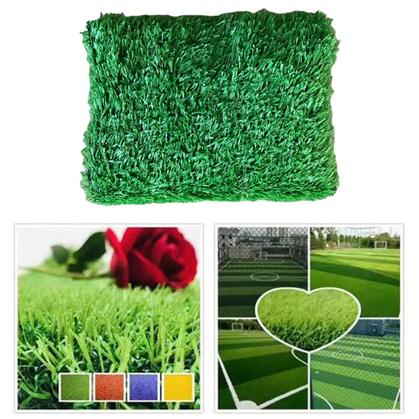 Tappeto in Erba Sintetica Multiuso Realistica per Giardino, Prato Finto, Tappetino da Cucina, Tappeto Antiscivolo per Piscina e Patio