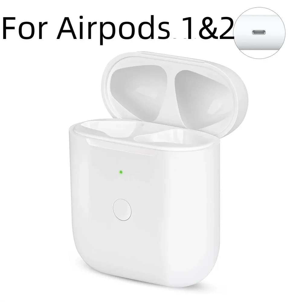 Custodia di ricarica wireless per AirPods 1a 2 e 2a - Scatola di ricarica da 550 mAh con pulsante di sincronizzazione Bluetooth, per IOS/ ​ Porta di tipo C, senza auricolari