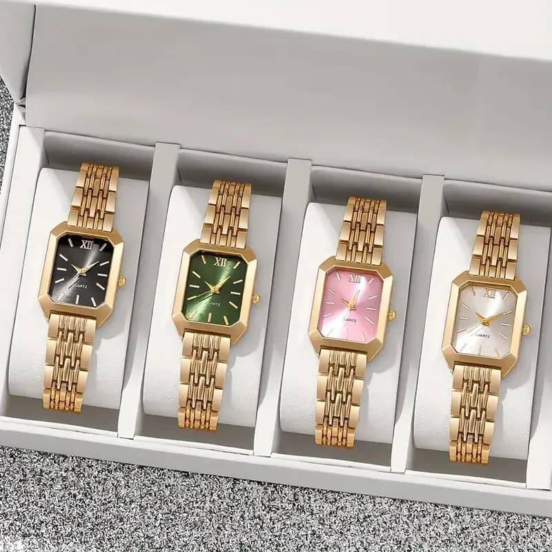 Foreign trade cross-border new simple steel strip bracelet tied square in fashion scale for leisure for women quartz watch