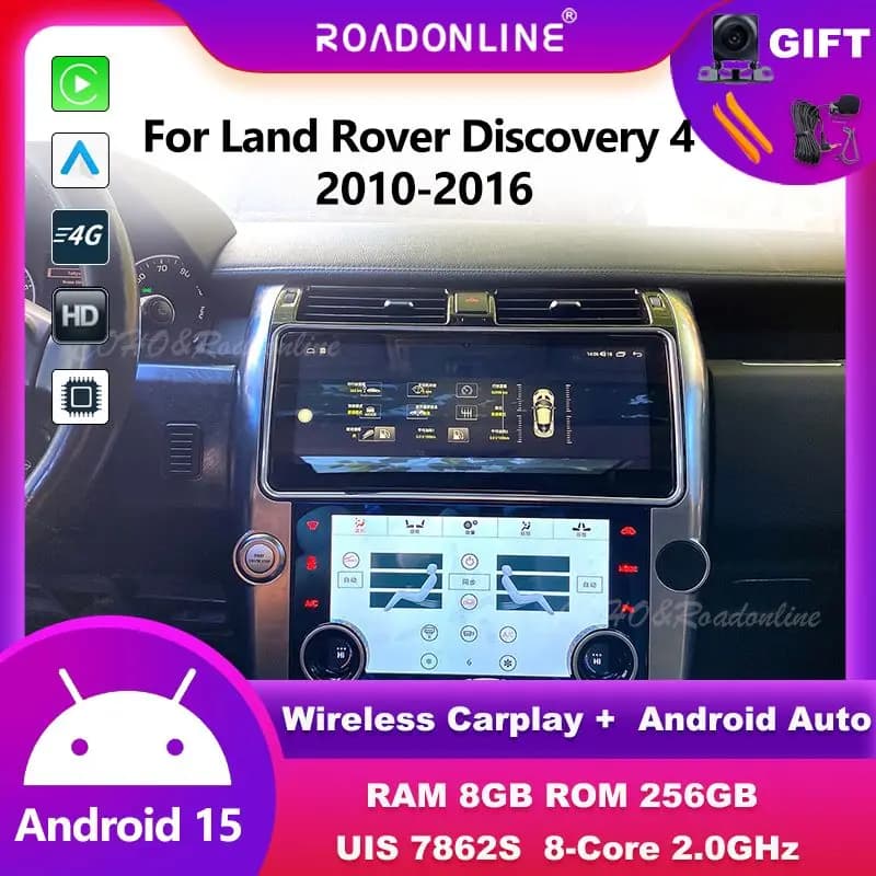 Android audio For Land Rover Discovery 4 2010-2016 with AC Screen Android 15 8+256 Car Multimedia Player car intelligent systems