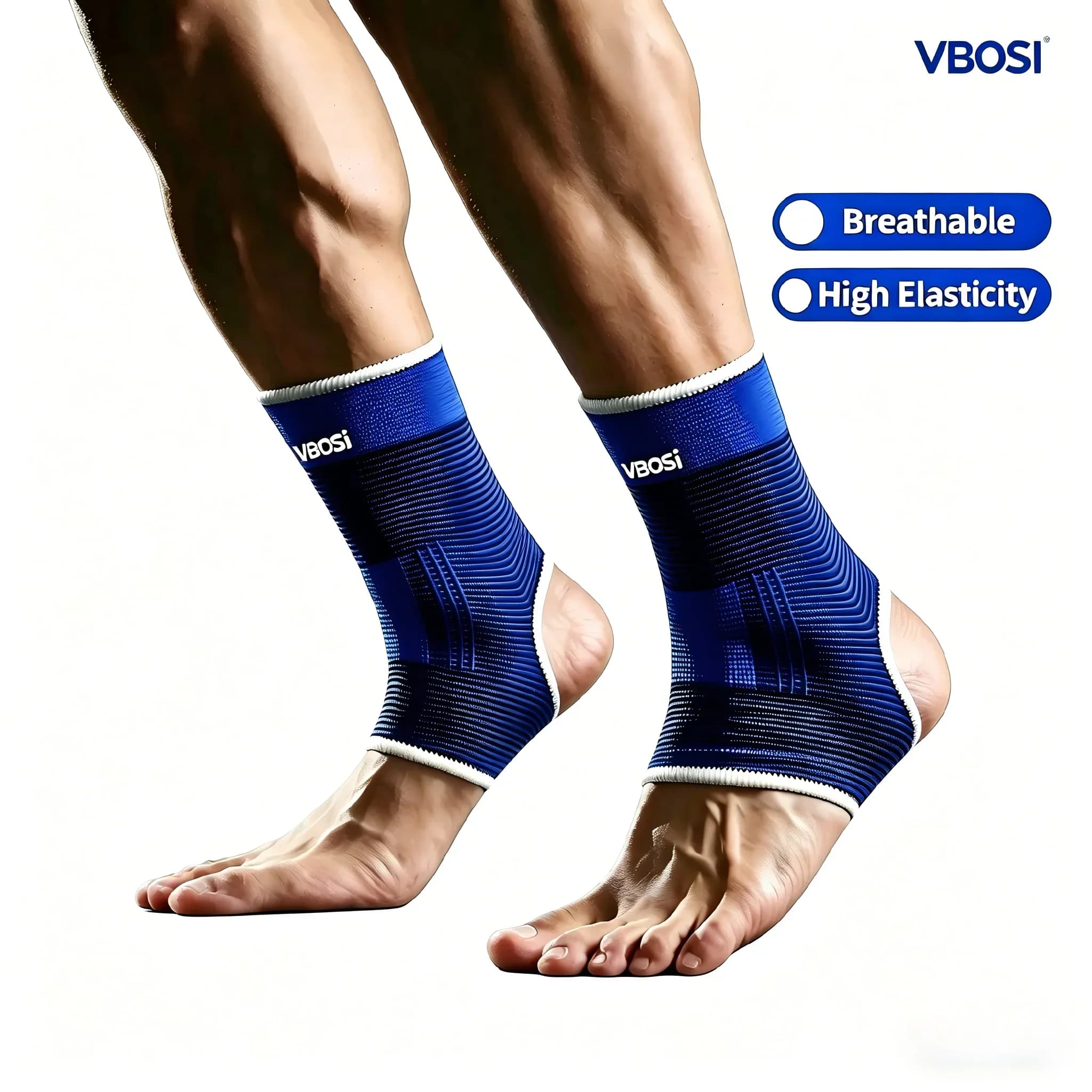 Supporto per Caviglia Regolabile, Fascia Compressiva Protettiva per Corsa, Basket, Ciclismo, Benda in Maglia per Palestra