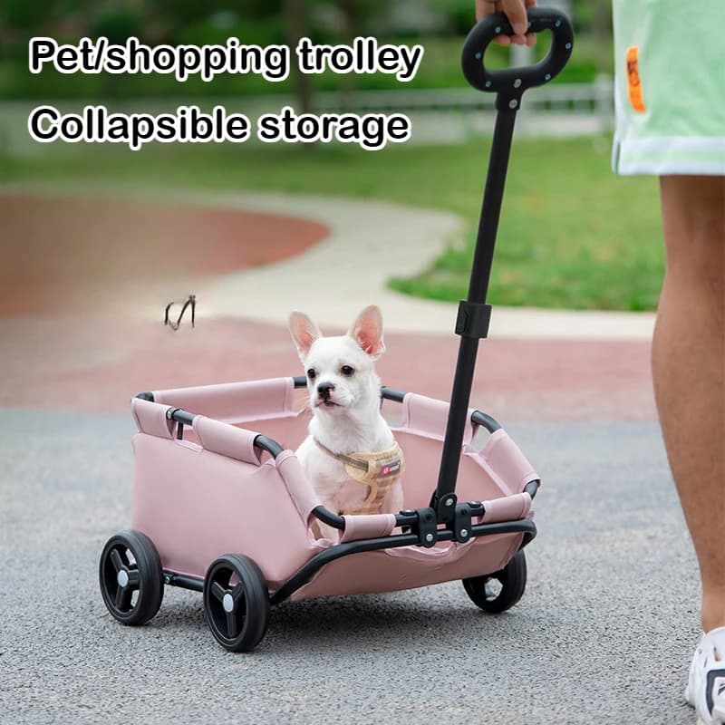 Piccolo carrello per animali domestici Cane Gatto Teddy per viaggi Carrello per cani da compagnia Carrello della spesa pieghevole leggero Passeggino per cani