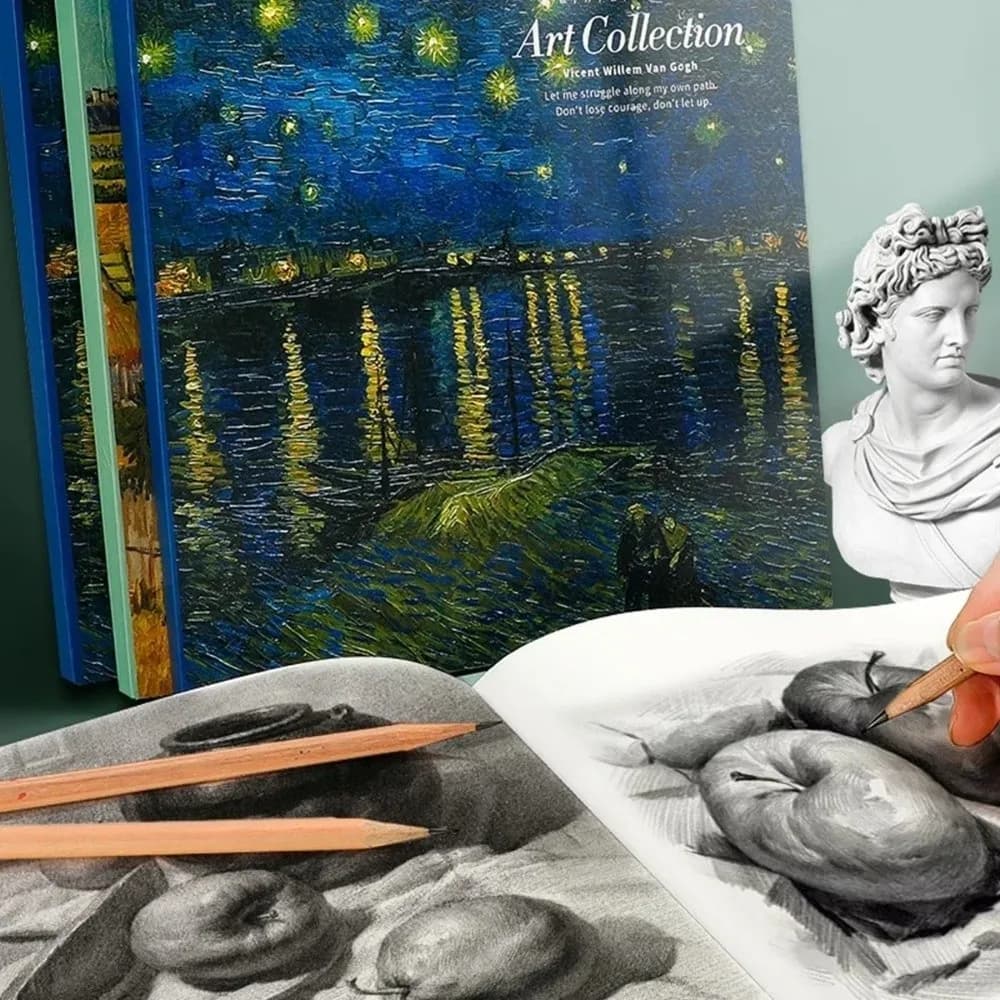 DIY 80 Sheets Blank Sketchbook Square Thicken Oil Painting Book Starry Sky Sketch Pad Sketch Book Stationery Supplies