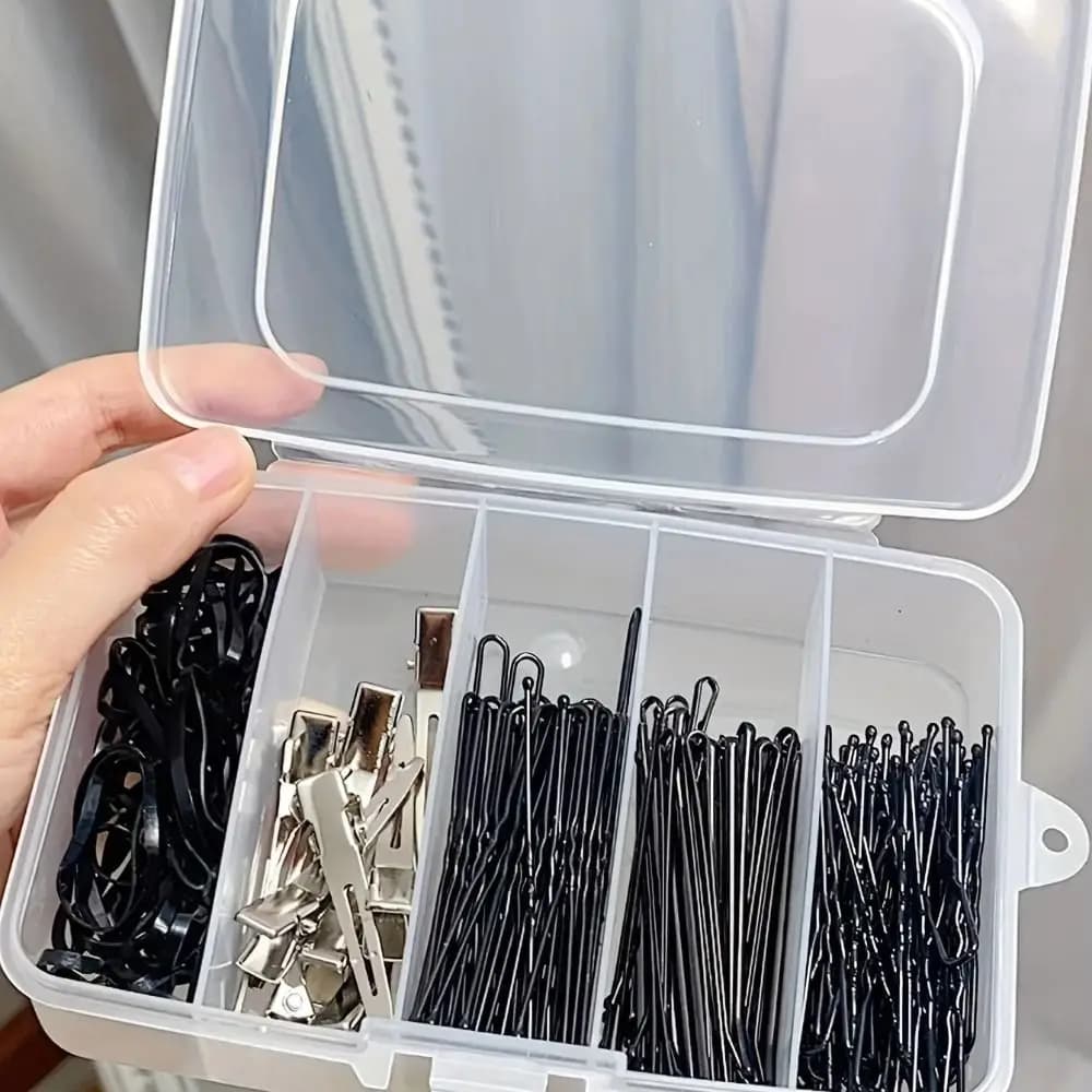 Plastic Plastic Hair Clips Storage Box Portable Dust Proof Hair Accessory Storage Box 5/6-grid Plastic Storage Box Hair Clips