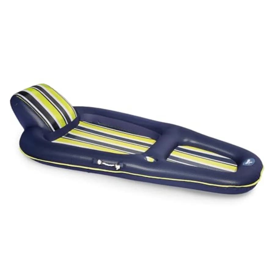 Lettino Galleggiante Gonfiabile Extra Large Aqua Luxury per Piscina, per Adulti, con Poggiatesta, Schienale, Poggiapiedi e Portabicchieri Multifunzione