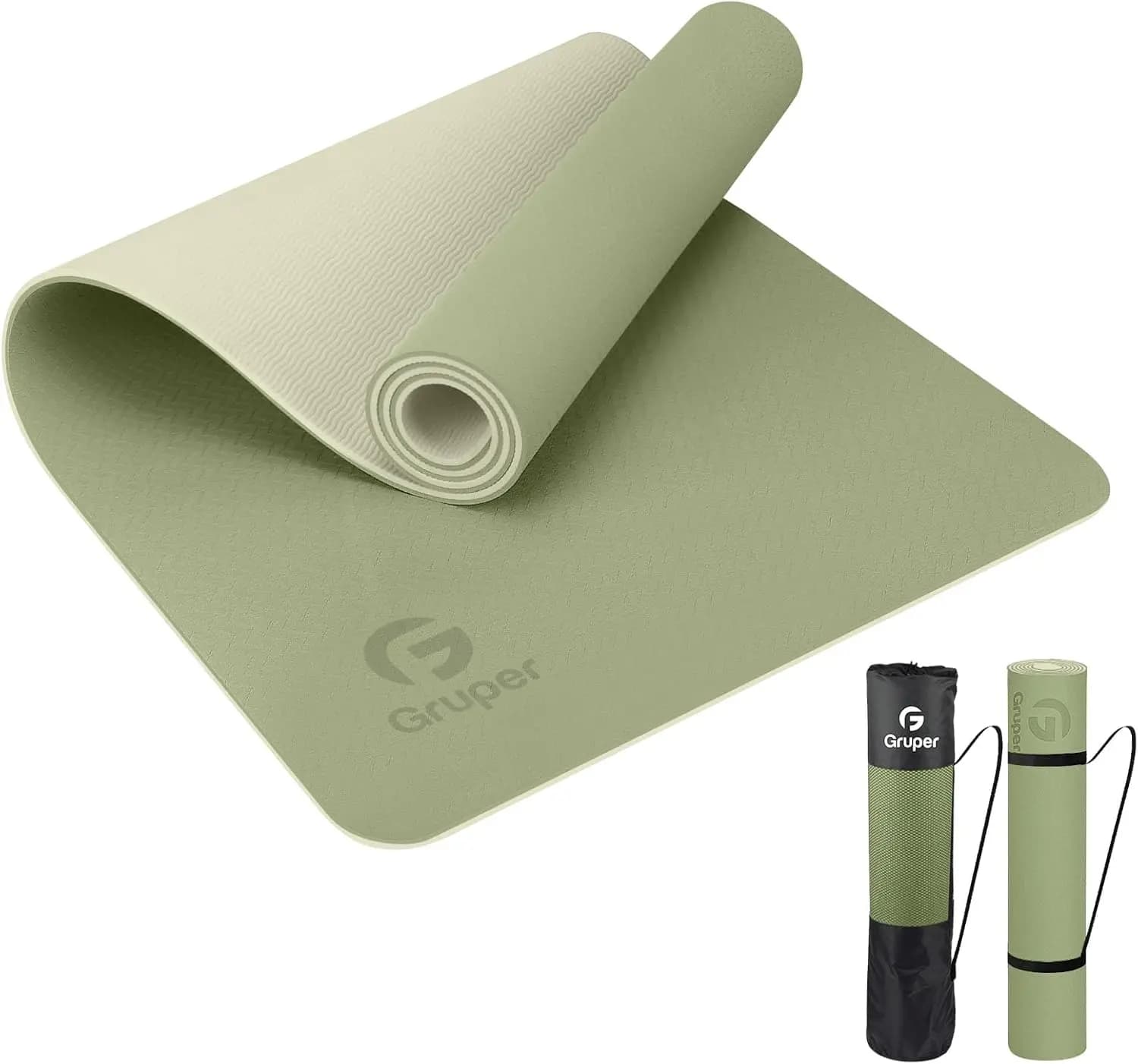 Tappetino Yoga Antiscivolo, Tappetino Fitness Ecologico con Cinghia di Trasporto per Donne, Allenamento a Casa e Pilates
