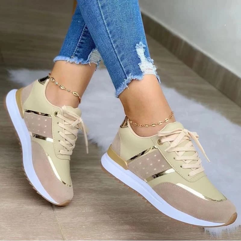 Nuove scarpe da ginnastica da donna scarpe con plateau patchwork in pelle scarpe sportive casual da donna da corsa all'aperto vulcanizzate Zapatillas Mujer