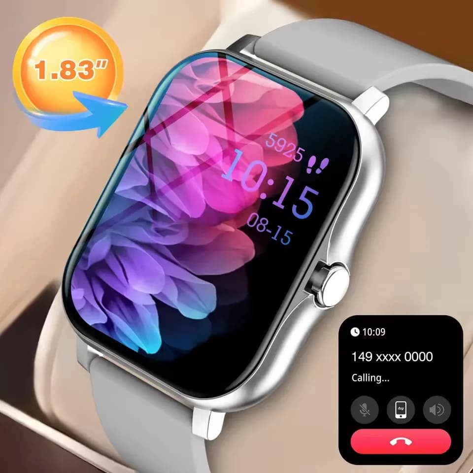 Smart watch with full touch screen, call, message reminder, music control and other functions, compatible with iPhone/android mo