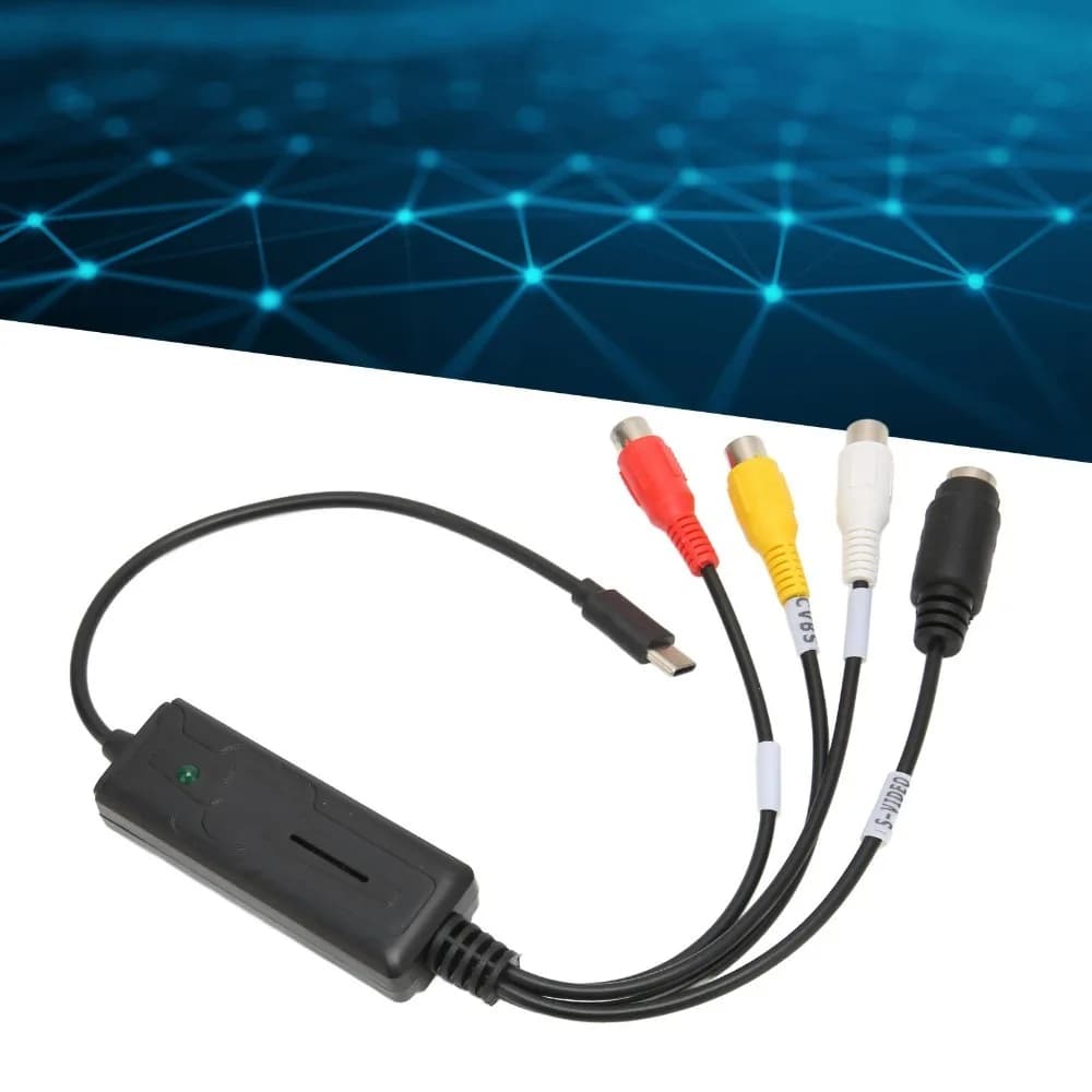 1 Channel Type C Capture Card NTSC PAL Composite Video AV to USB C Converter S Video Sound Video Capture for Windows/OS X