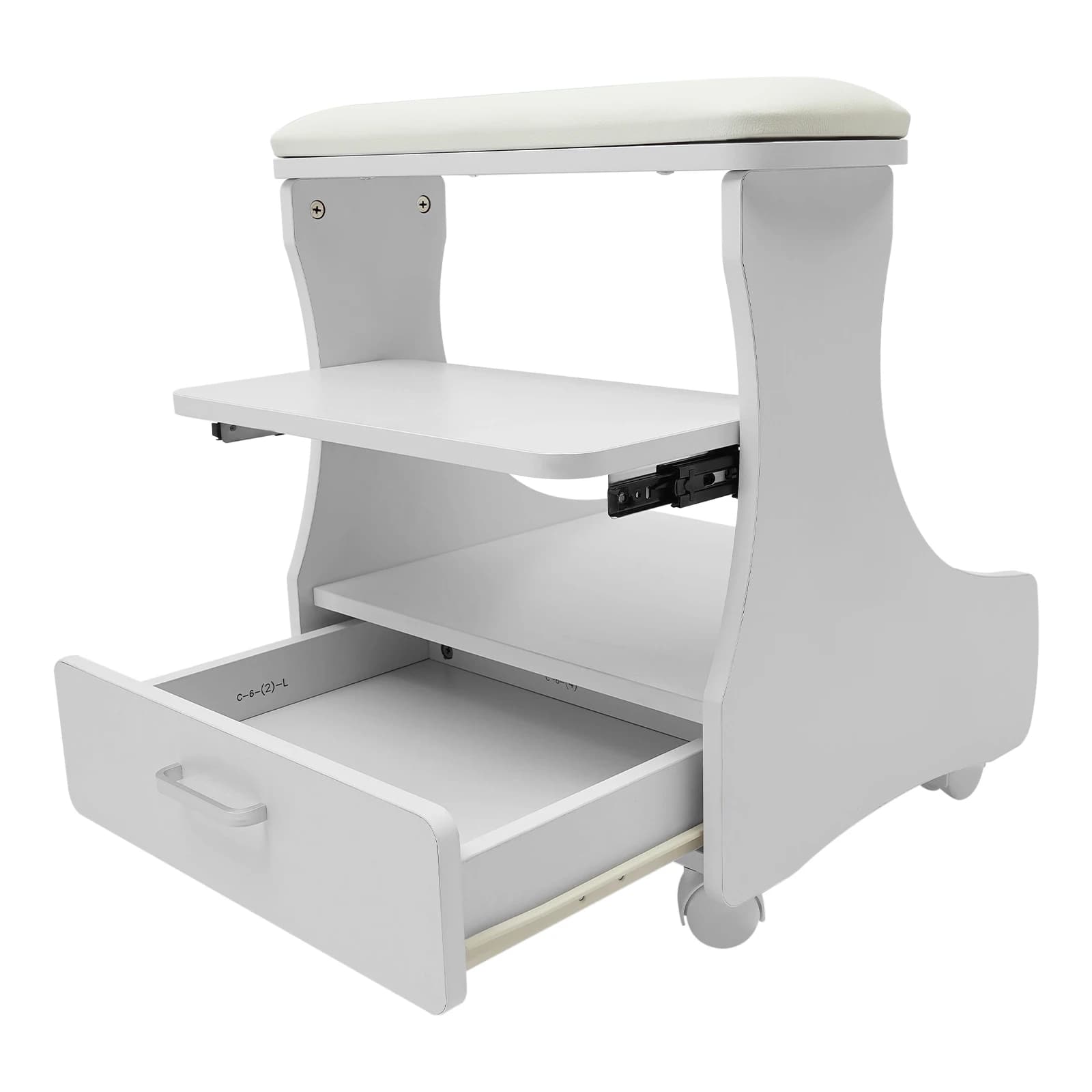 Foot Bath Spa Trolley Cart for Foot Rest Massage Table,Modern Trolley for Foot Bath Pedicure Foot Rest,Footbath Stool with Wheels for Home Bathroom Salon Supplies (White)