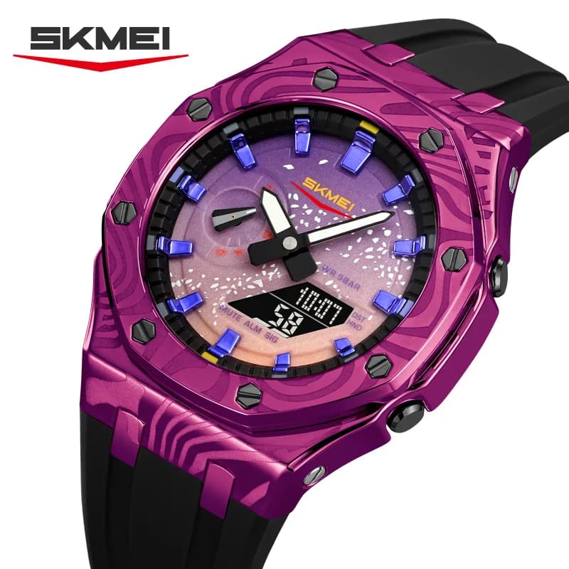 Skmei 2471 cronometro analogico cronometro sveglia luce notturna a LED doppio display digitale orologi impermeabili al quarzo con calendario