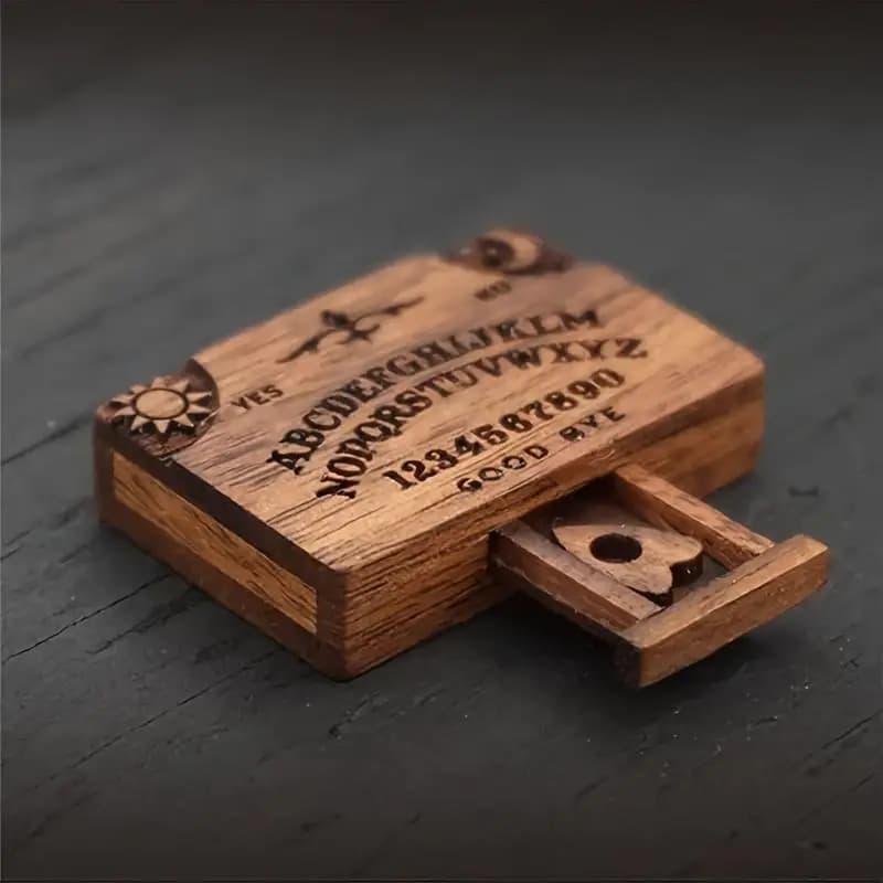 Lavagna ouija in miniatura con planchette Lavagna per spirito parlante fatta a mano Lavagna per spirito parlante in legno per la decorazione di tavole Ouija