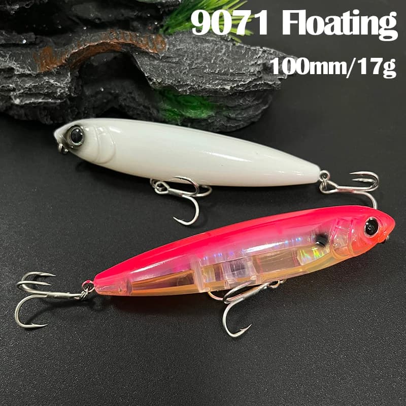 17g Matita di superficie Esche da pesca Camminare il cane Galleggiante Wobbler Laser Esca artificiale per trota Spigola Acqua di mare Swimbait Forniture