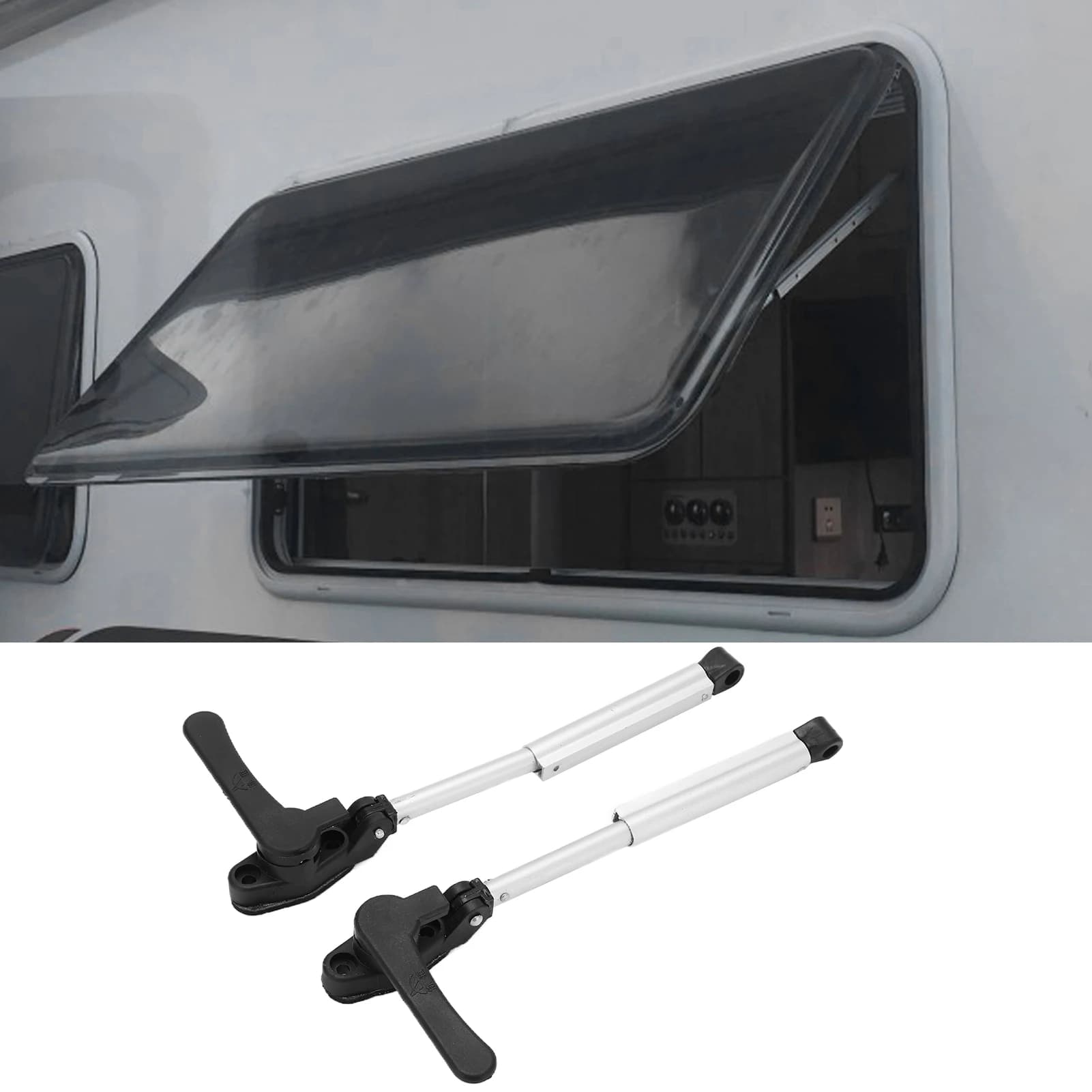 2 pezzi 180mm-230mm camper finestra asta di supporto telescopica in lega di alluminio puntone di sollevamento camper roulotte yacht accessori