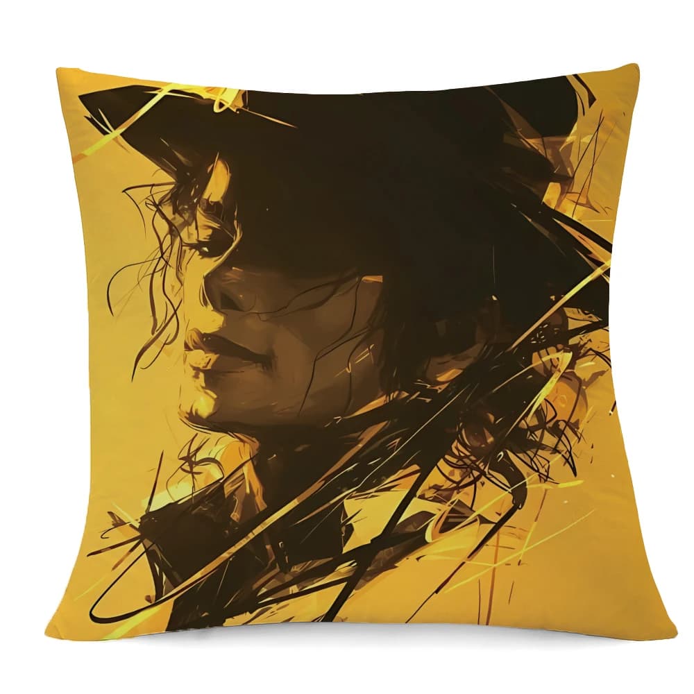 Classic Singer M-Michael Jackson Cushion Cover Soft & Easy-Wash Pillow Case – Versatile for Couch, Bed, Travel and Office