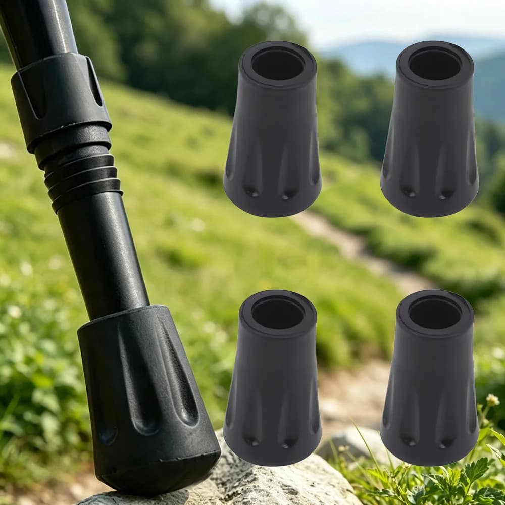2/4Pcs Walking Stick Tips Anti-Slip Rubber Tips for Trekking Poles Durable Hiking Stick Tip Protectors Walking Stick Accessories