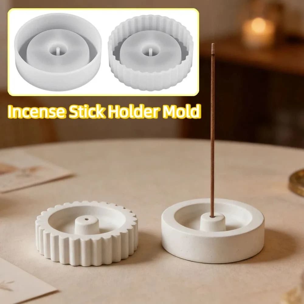 Stampo in silicone morbido per porta incenso creativo, 2 pezzi, fai da te, semplice e facile da sformare, stampo per bruciatore di incenso