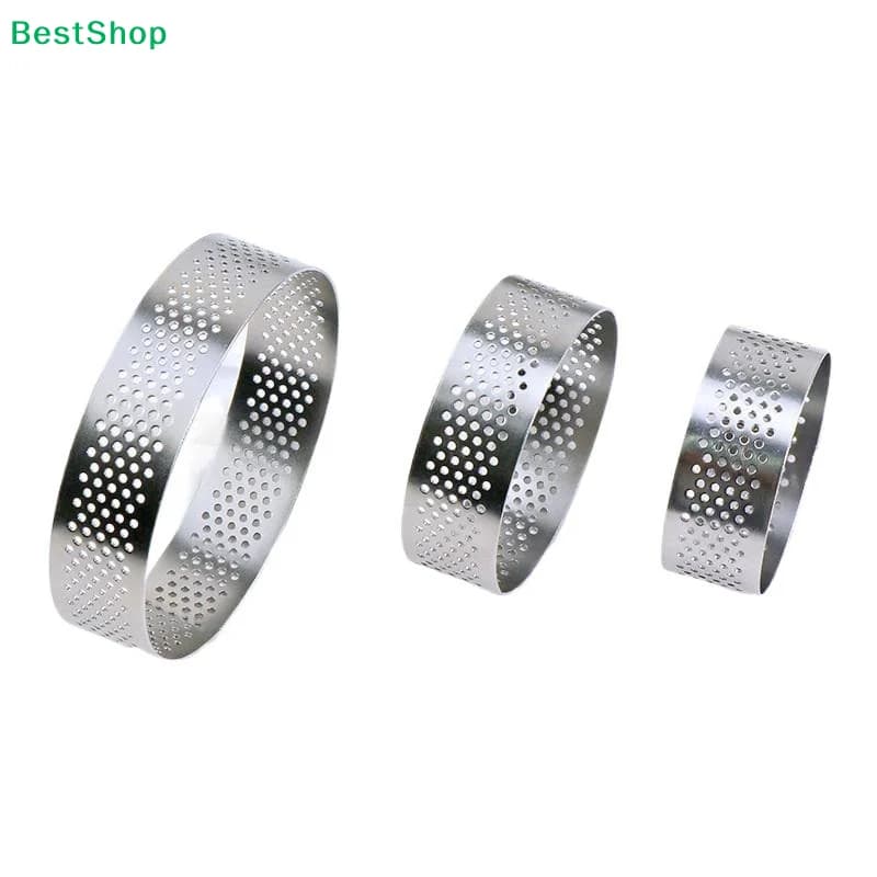 〔R〕5/6/7/8CM Classico Anello per Mousse in Acciaio Inossidabile 304 con Foro, Stampo per Torte, Fondo per Crostate, Strumento per Quiche e Torte alla Frutta