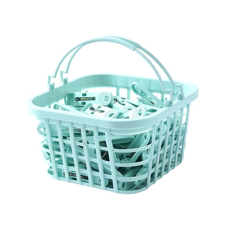 30 Pezzi Organizzatore per Fermagli e Mollette, Clip per Trapunte e Asciugamani con Cesto, Pratiche Mollette in Plastica per Bucato e Vestiti