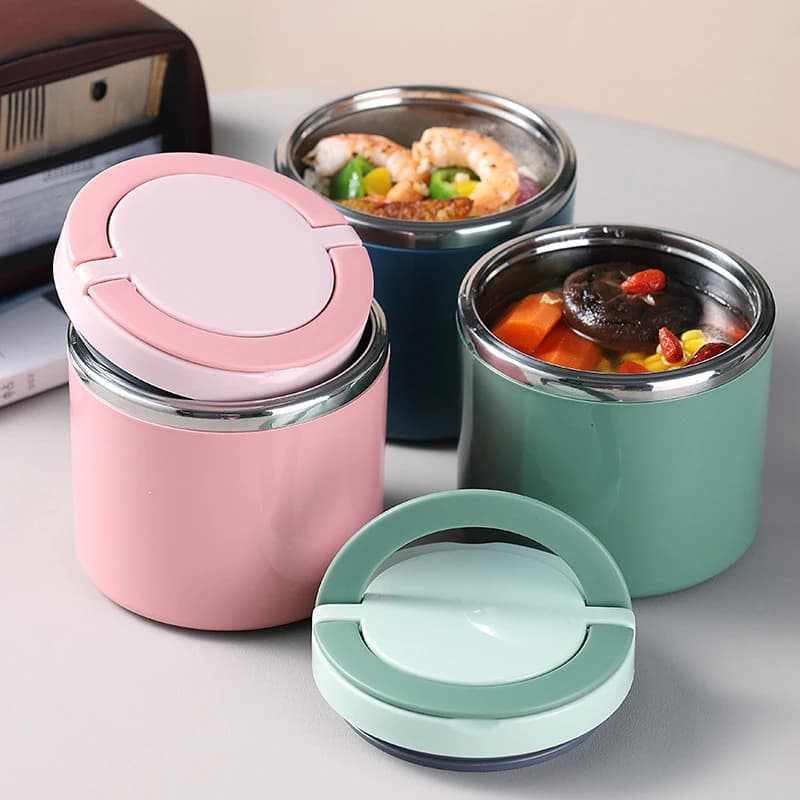 630/1000ml Stainless Steel Vacuum Insulated Lunch Box Hot and Cold Food Insulated Tank School Office Insulated Soup Container