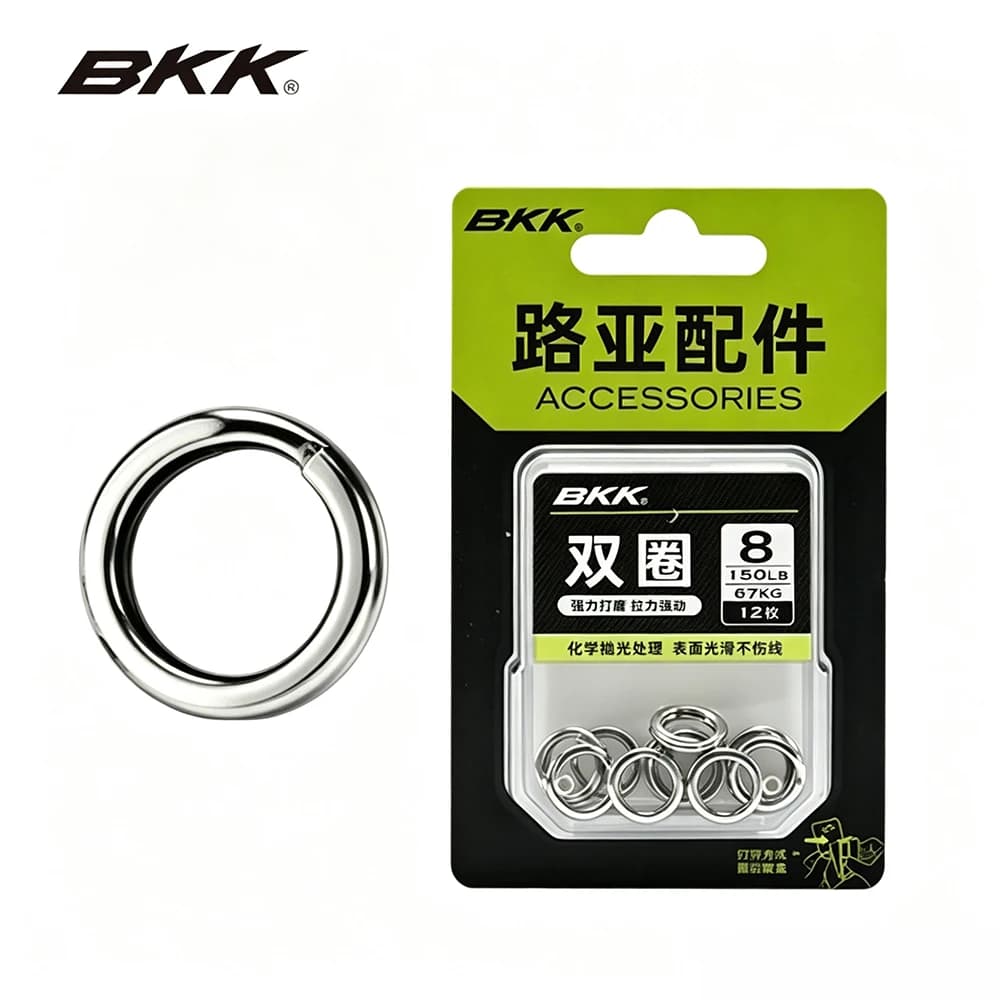 BKK Heavy Duty Split Rings Stainless Steel Fishing Split Ring Lure Connector for Saltwater Freshwater Fishing Accessories