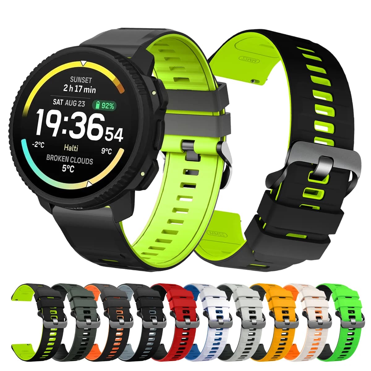 Cinturino in silicone morbido da 20mm 22mm per SUUNTO VERTICAL 2 Run OCEAN PACE, cinturino per orologio SUUNTO 9 5 PEAK 3 Fitness PACE S