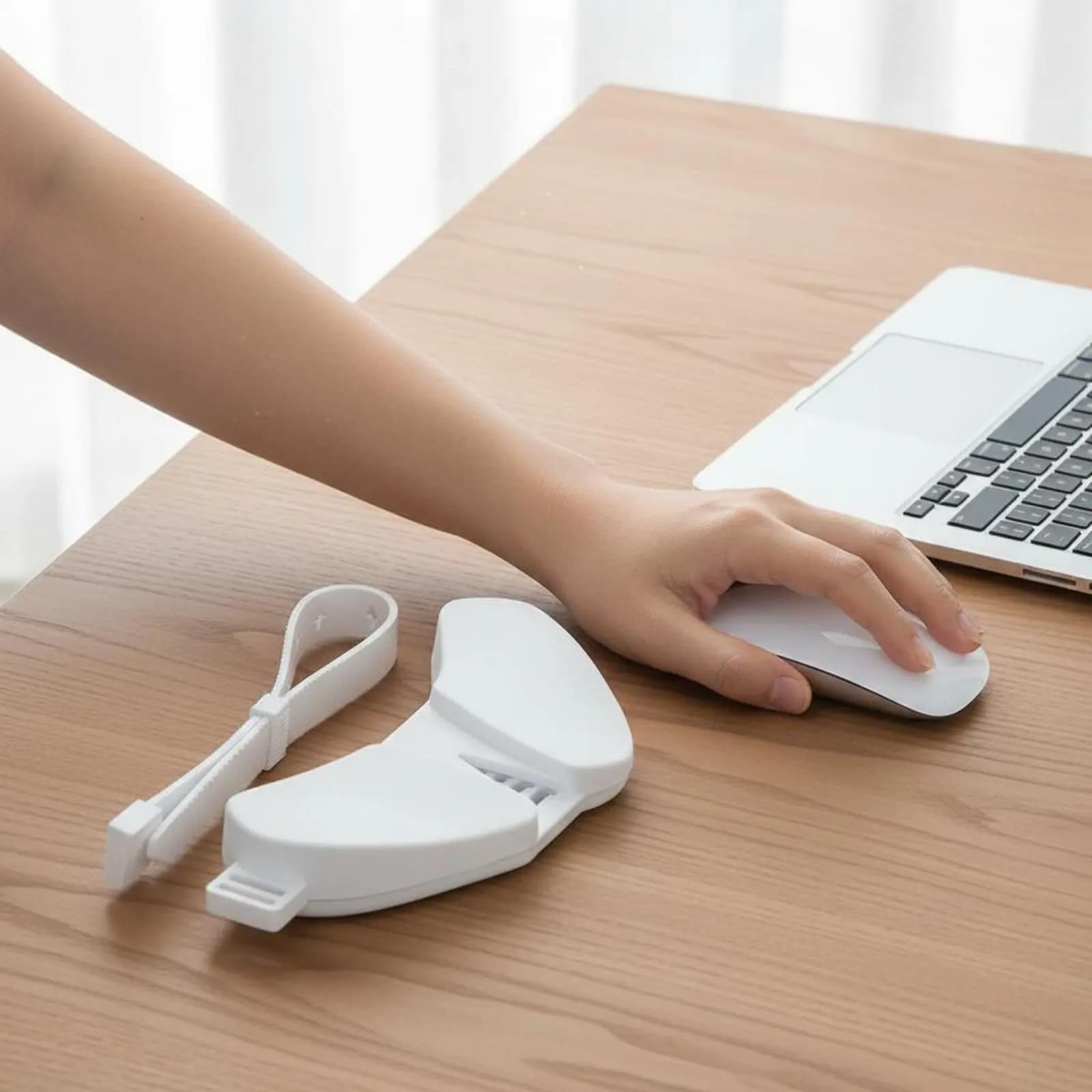 Supporto Ergonomico per Polso e Palmo, Indossabile e Rimovibile, con Cinghia di Fissaggio, per Mouse e Computer, per Giocatori