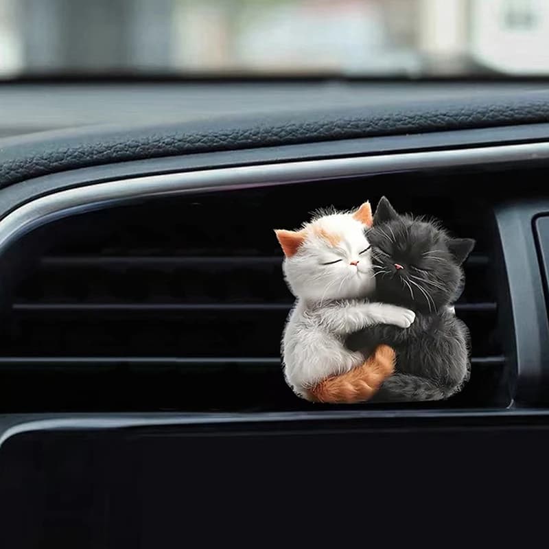 2 set of cute car deodorant clips Cuddle Cat – Aromatherapy diffusers for AC sockets, interior decorations