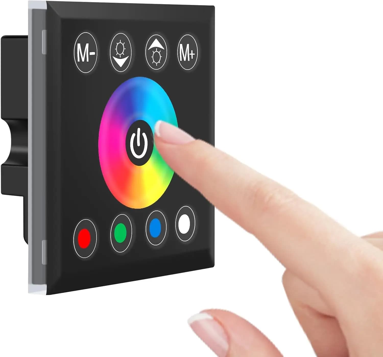 Controller per strisce luminose a LED RGBW Controller dimmer LED a 4 canali, controller dimmer per pannello touch montato a parete per DC12V-24V 16A