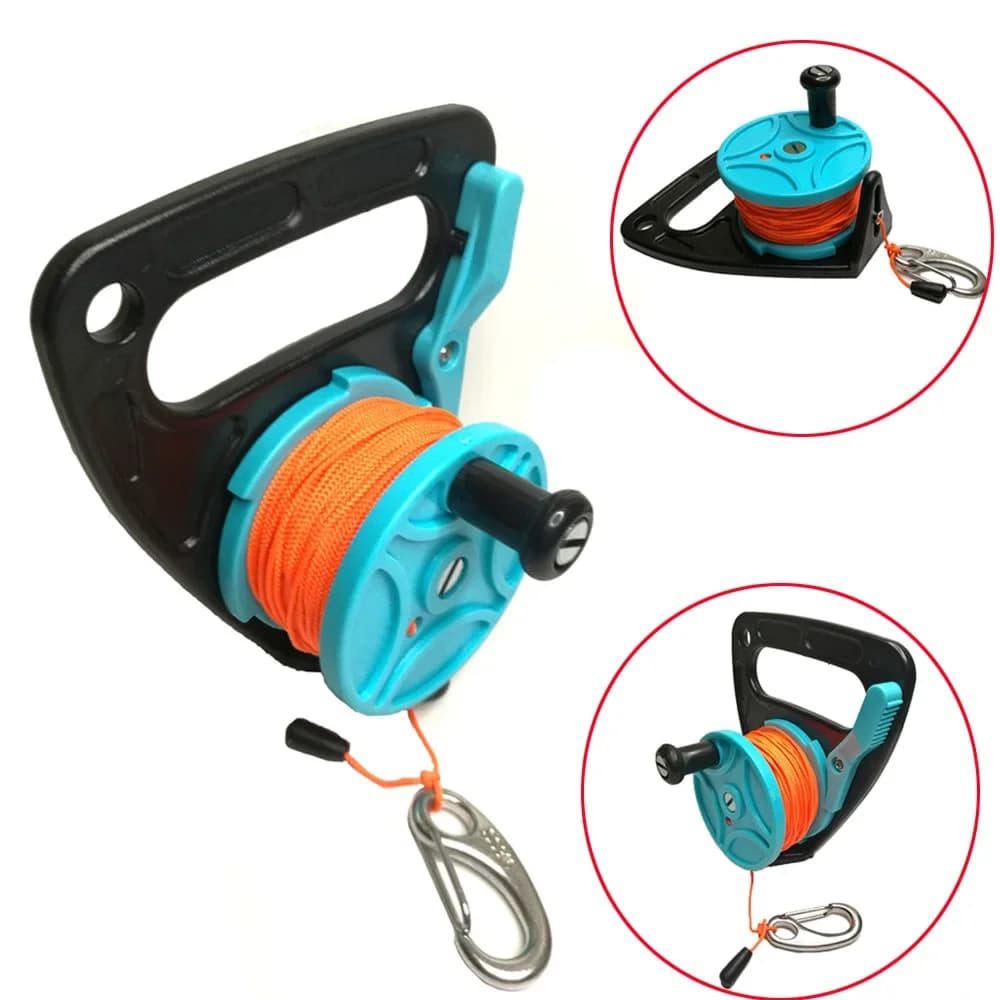150-foot SMB Cave Dive Spool with Handle Hook for Thumb Clip for Diver Snorkeling Diving