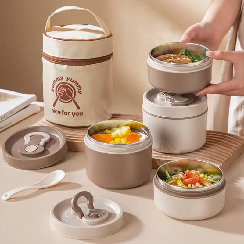 Contenitore Termico per Alimenti 350ml/650ml, Tazza Termica per Zuppa, Thermos in Acciaio Inox, Porta Pranzo Termico per Mantenere il Cibo Caldo per Bambini a Scuola