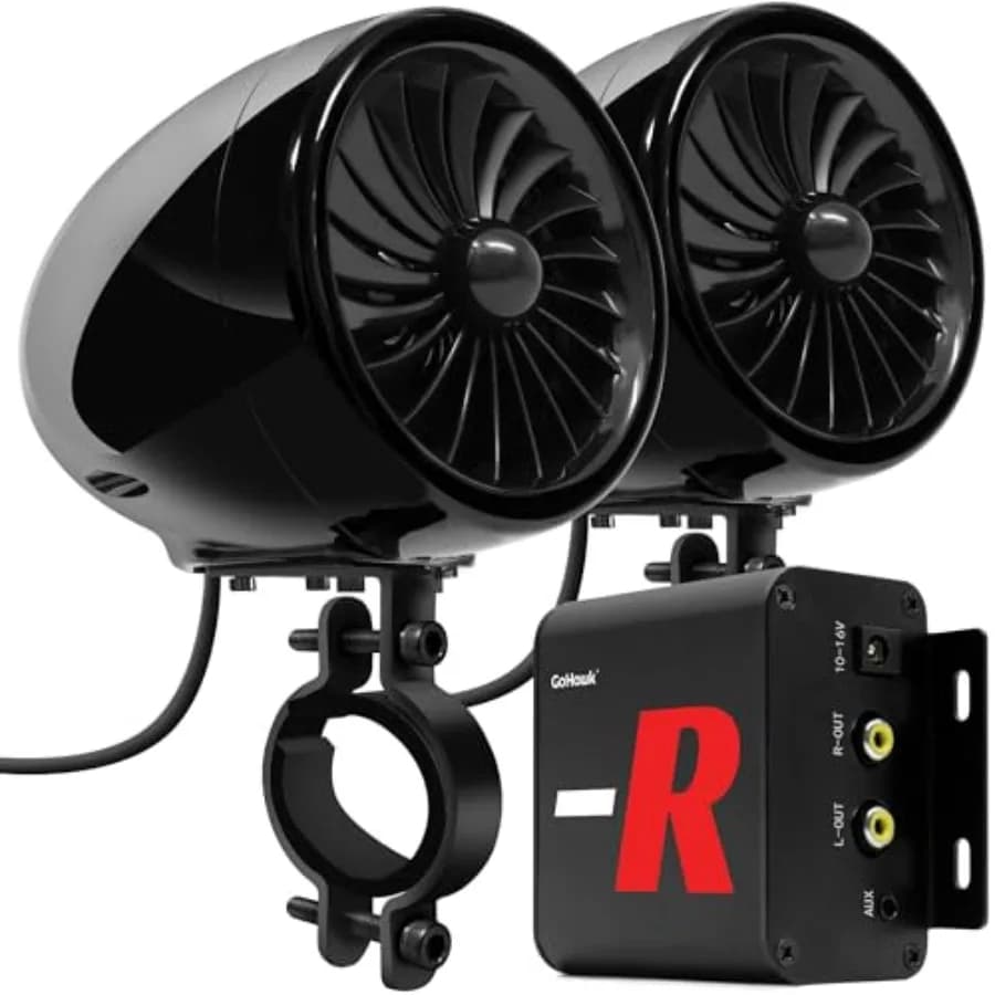 Altoparlanti e Amplificatore Bluetooth per Moto, Sistema Audio, Radio FM, Altoparlanti Impermeabili per ATV, UTV, Golf Cart