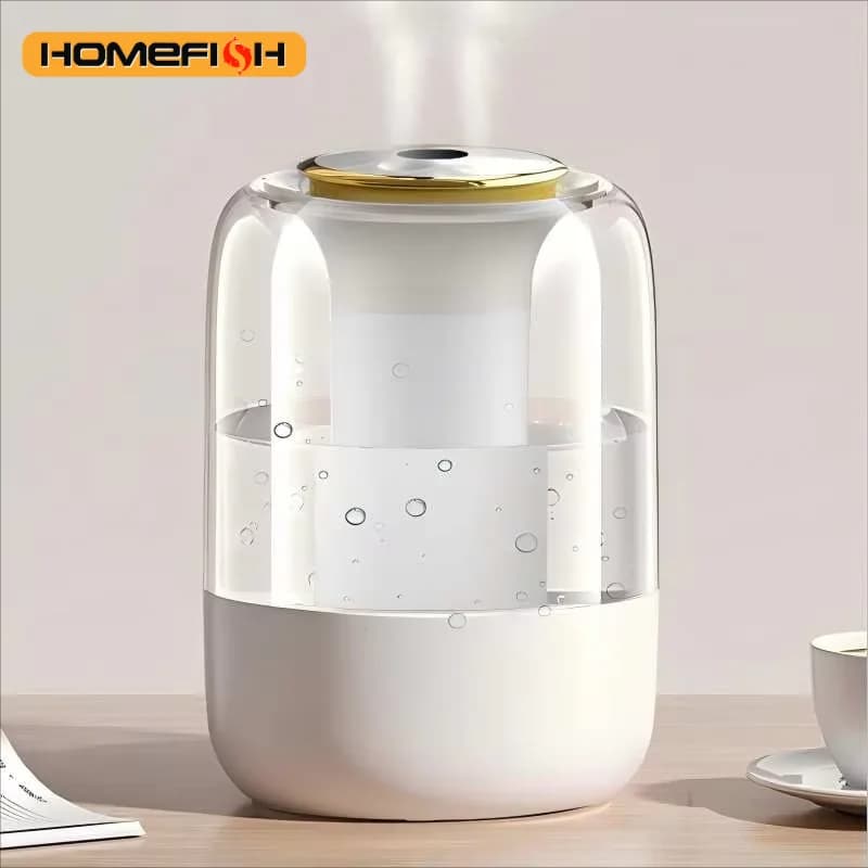 HOMEFISH 2025 Nuovo modello umidificatore d'aria per uso domestico, camera da letto silenziosa grande spray per donne incinte e neonati, umidificatore da interno